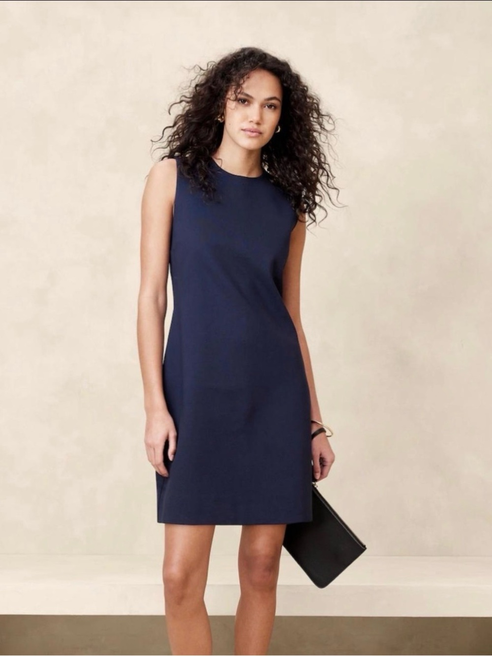 Banana Republic Sleeveless Navy Shift Mini Dress